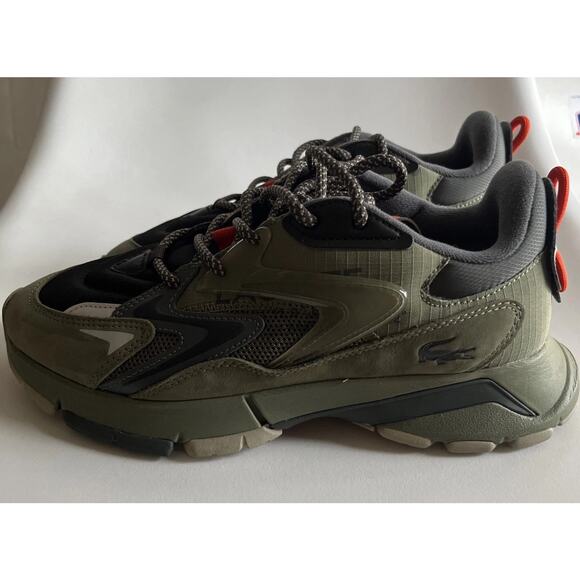 Lacoste L003 Neo Tech Sneakers Lace-Up Shoes Green Olive Men\'s 8.5 main image 7